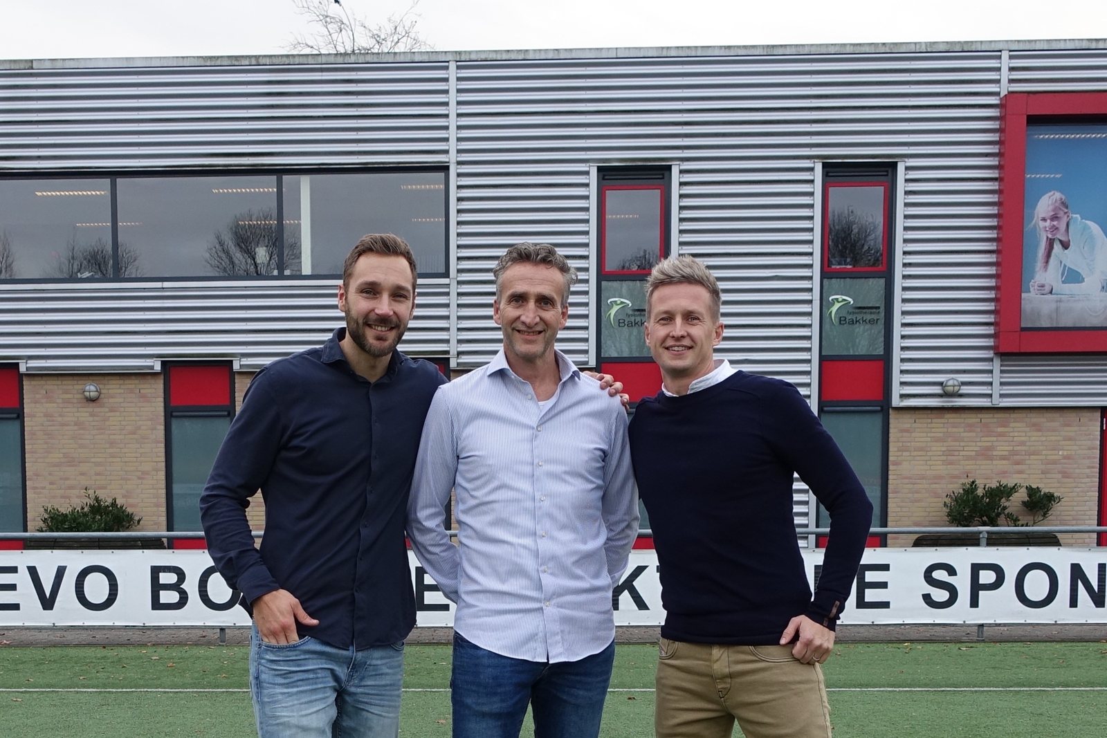 De nieuwe praktijkhouders van Fysiotherapie Polderkracht: Jeroen de Groot, Mark Peters en Erik Stolte
