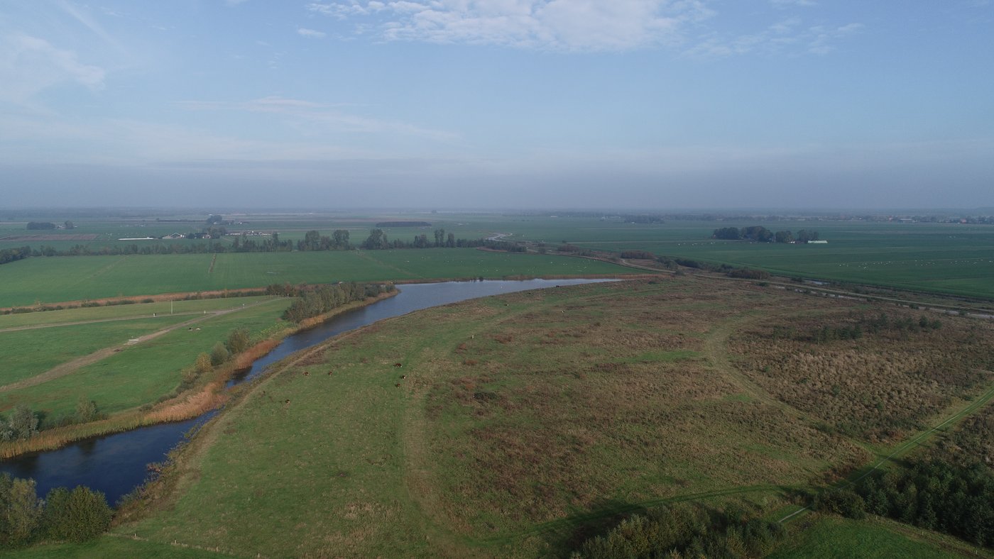 Luchtfoto van het gebied rond Landgoed de Woldberg