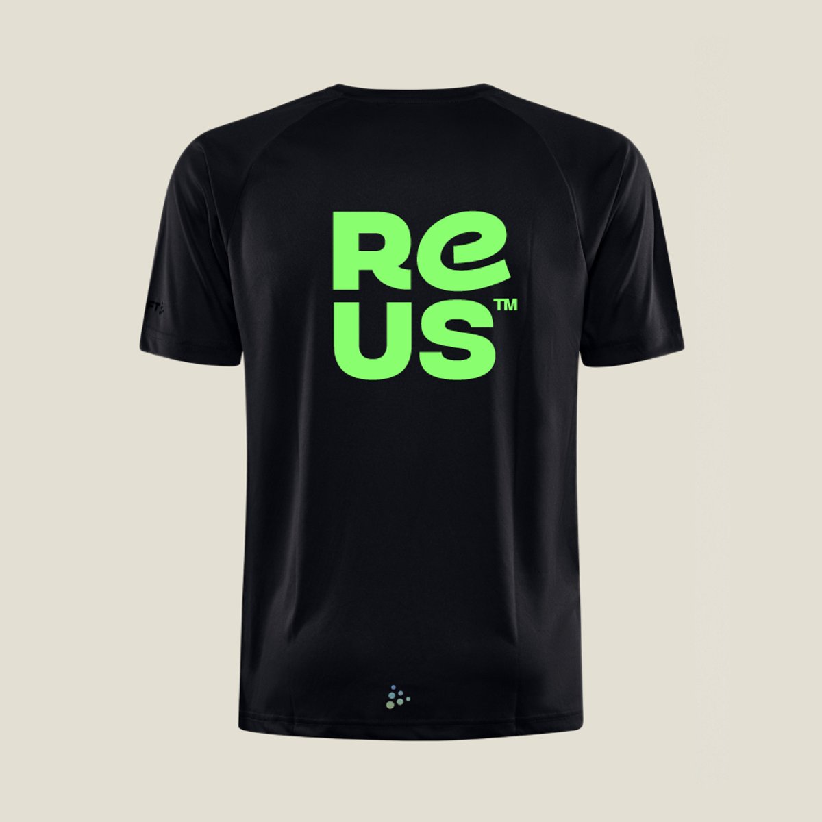 Reuzenshirt van REUS, zwart T-shirt met groot REUS-logo